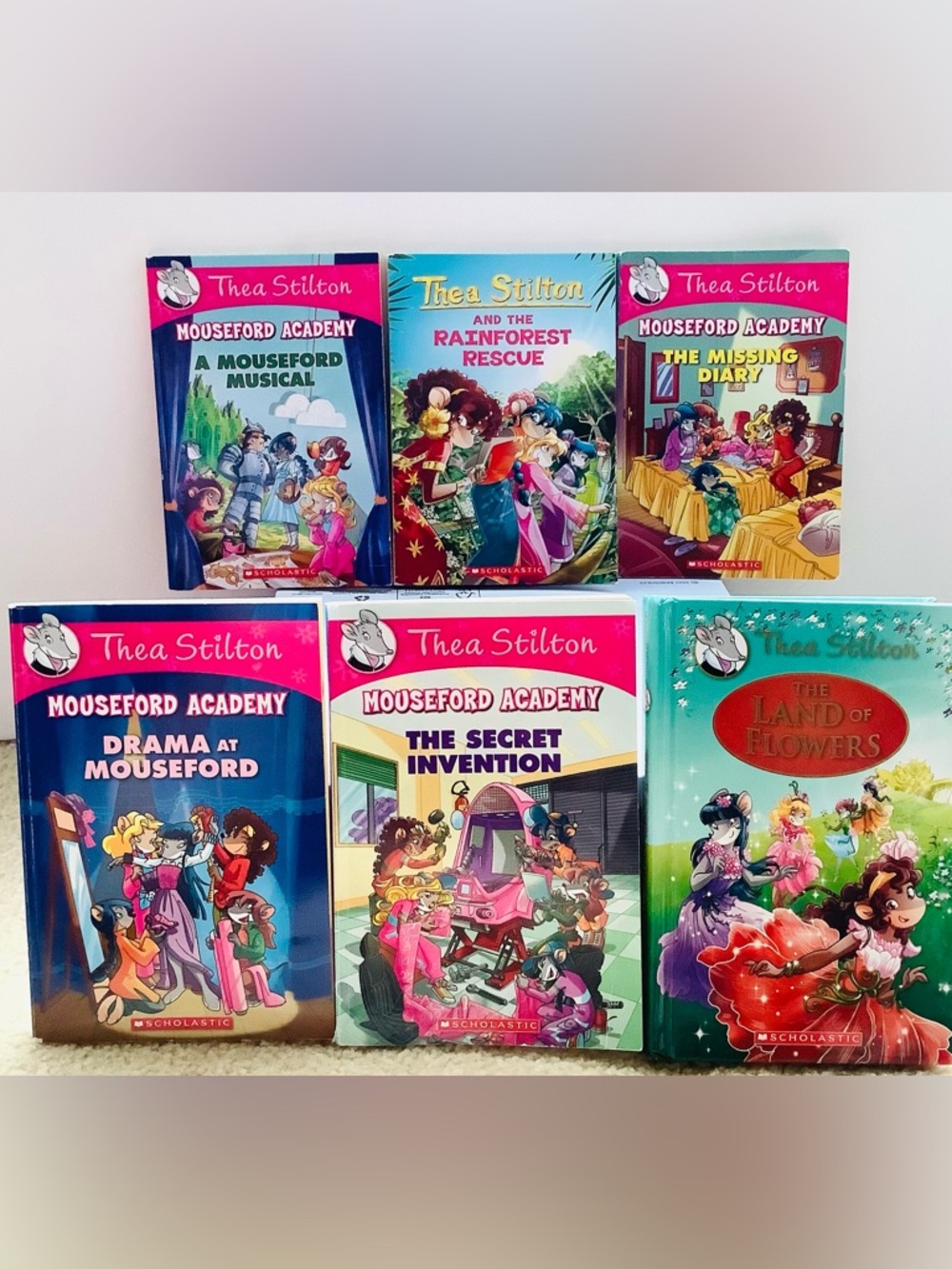 Scholastic Thea Sisters Book Backs - Bright Pink & Teal